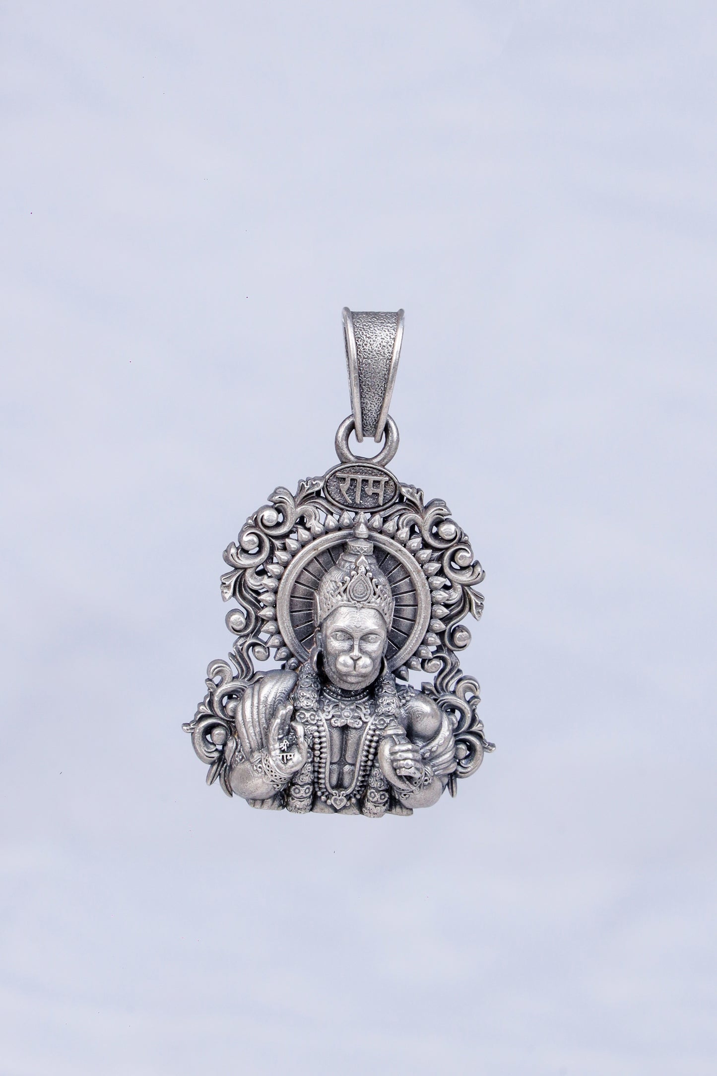 Divine Lord Hanuman Silver Pendant
