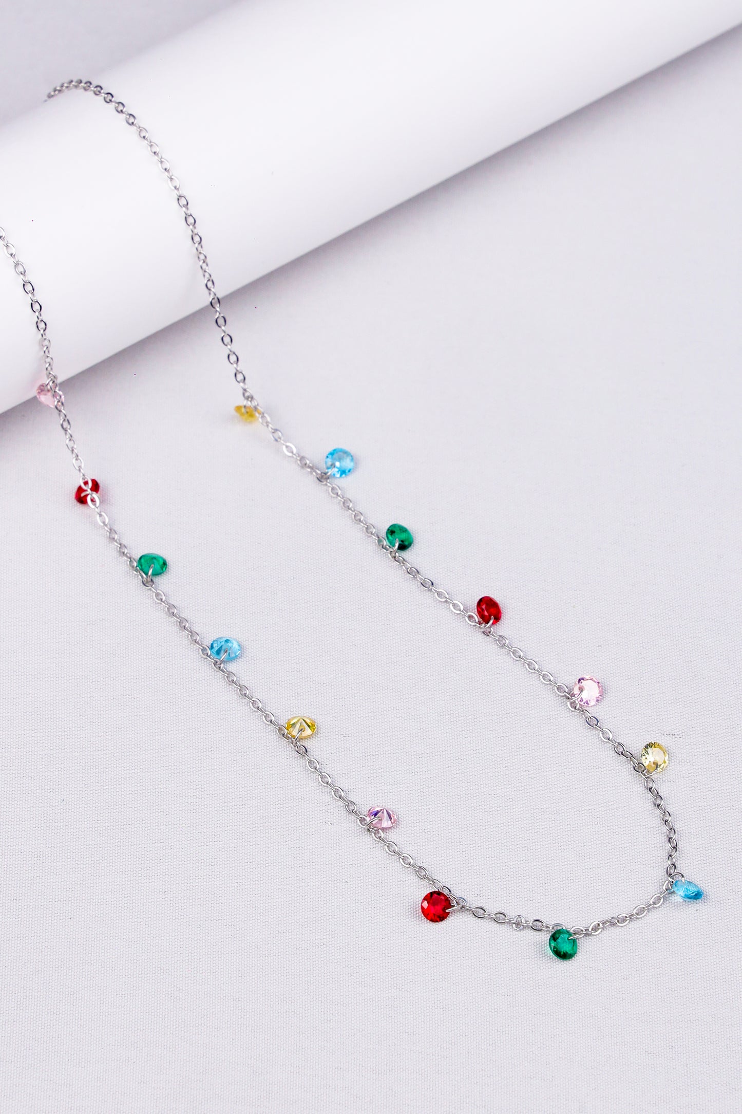 925 Silver Multi Tourmaline Necklace