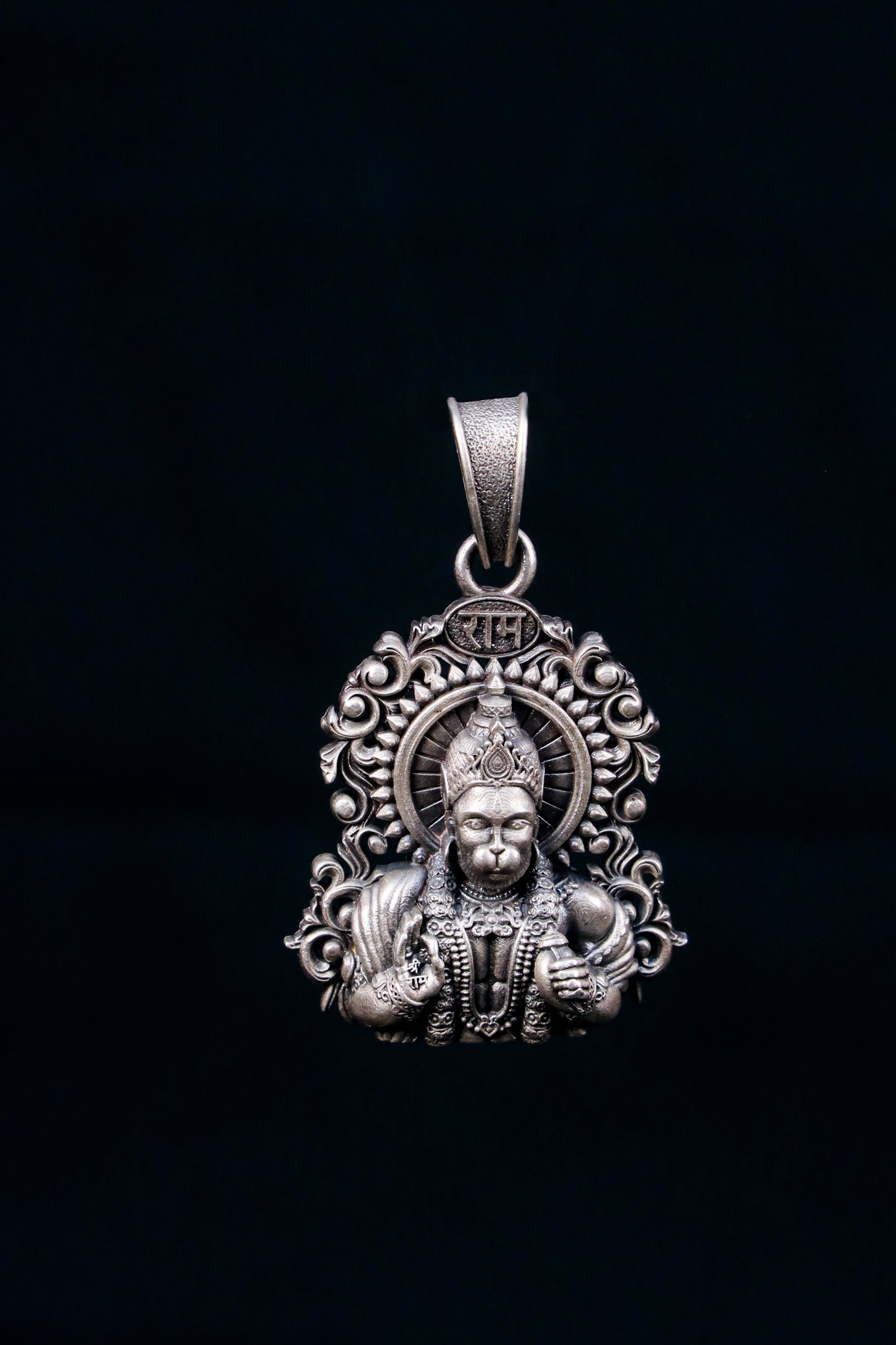 Divine Lord Hanuman Silver Pendant