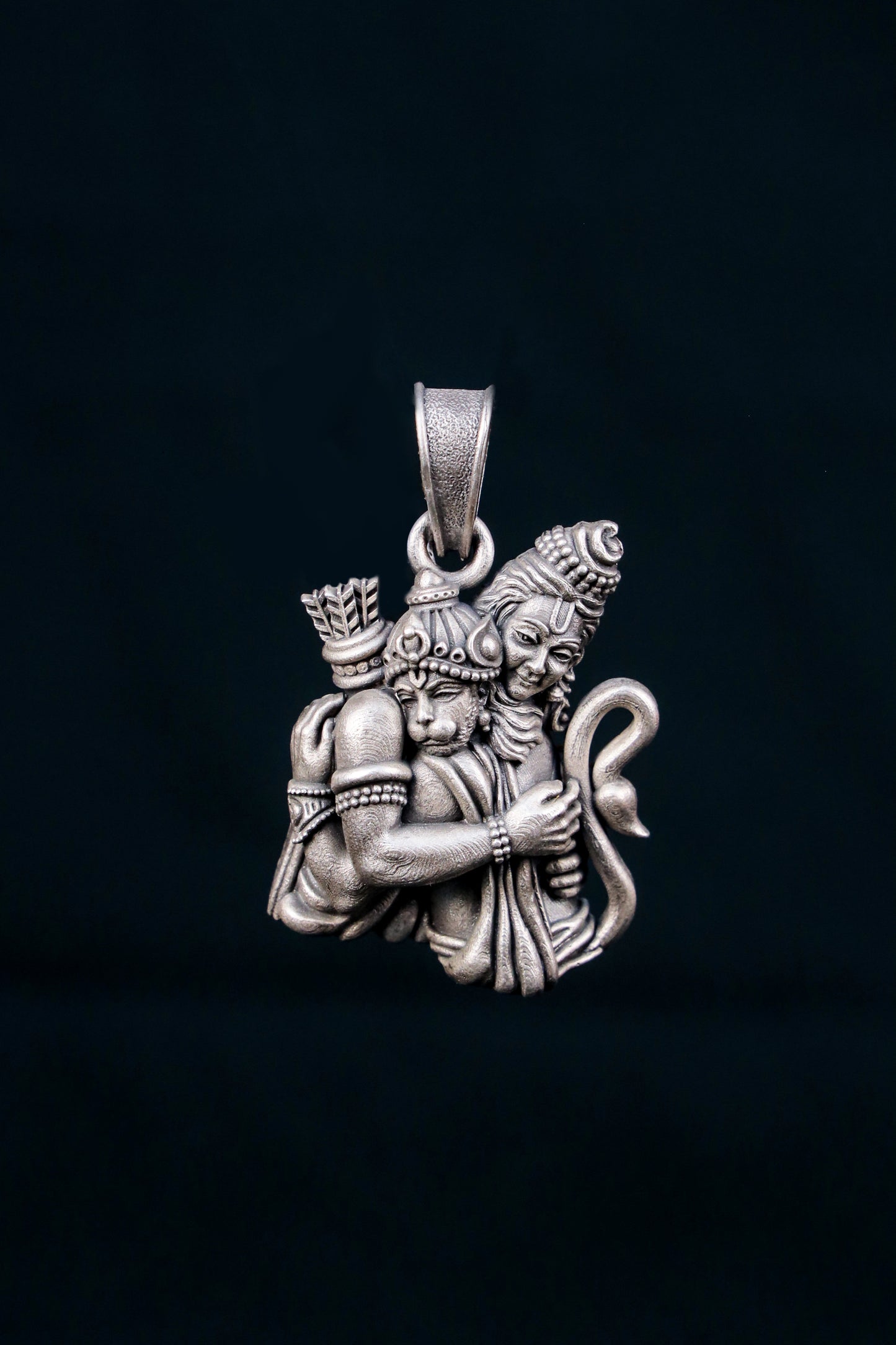 Divine Ram Hanuman Silver Pendant