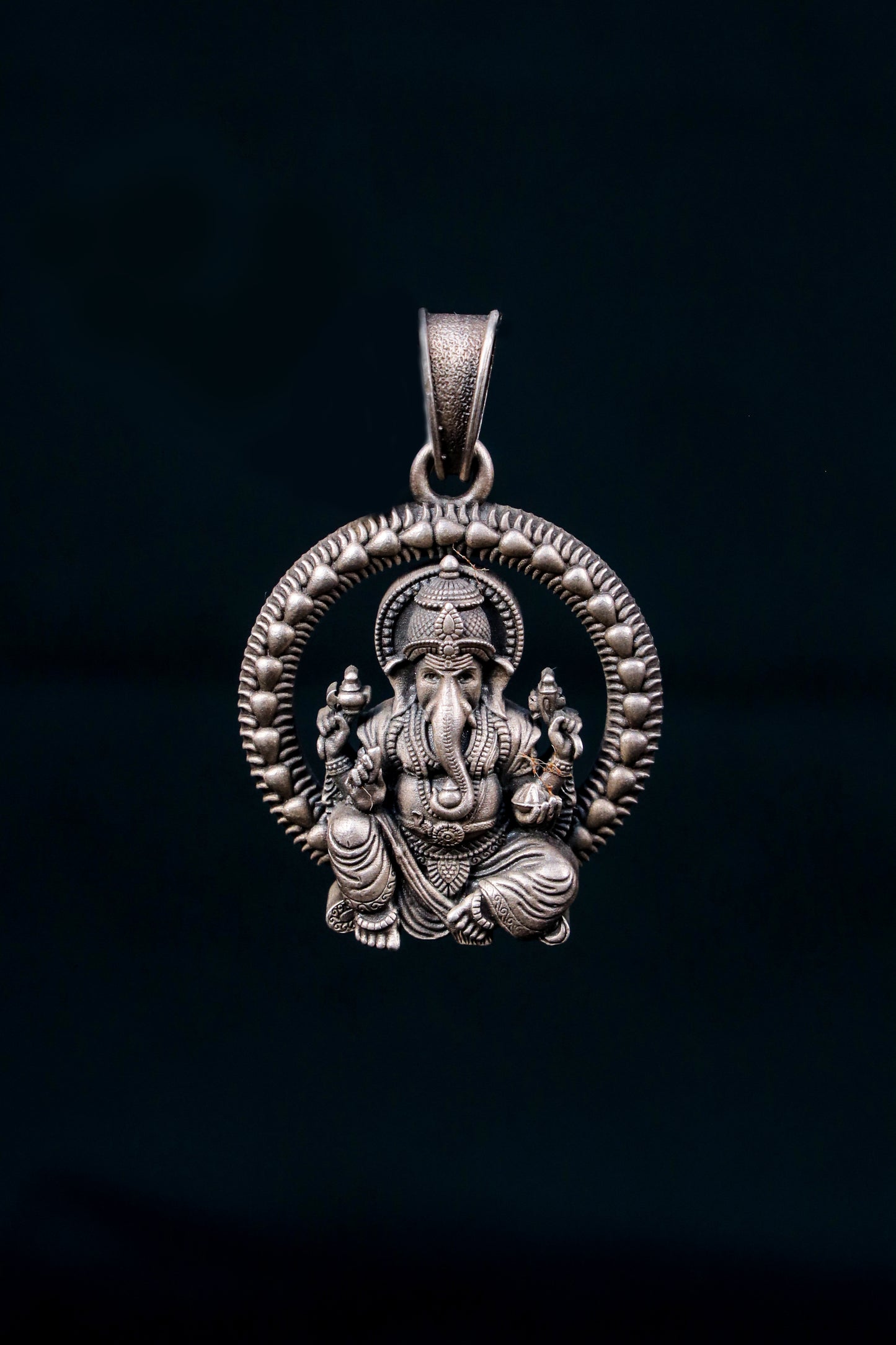 Divine Lord Ganesha Silver Pendant