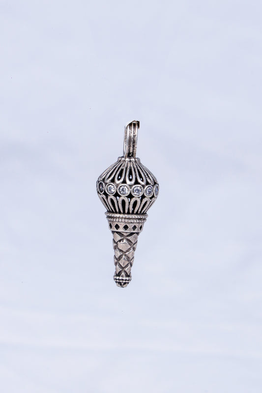 Hanuman’s Blessing – Silver Gada Pendant
