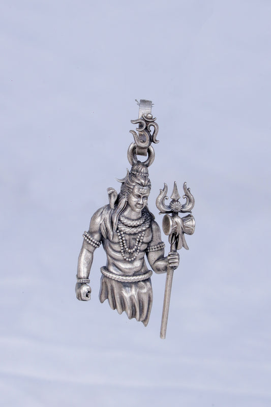 Lord Shiva Trishul Pendant in 925 Silver