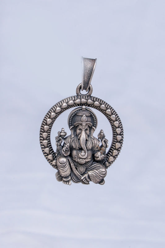 Divine Lord Ganesha Silver Pendant