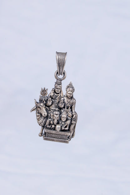 Silver Shiv Parvati Pendant