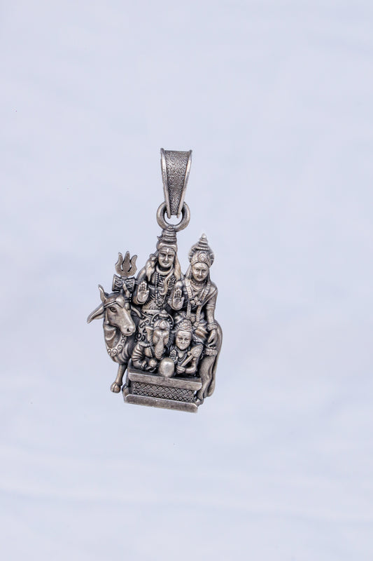 Silver Shiv Parvati Pendant