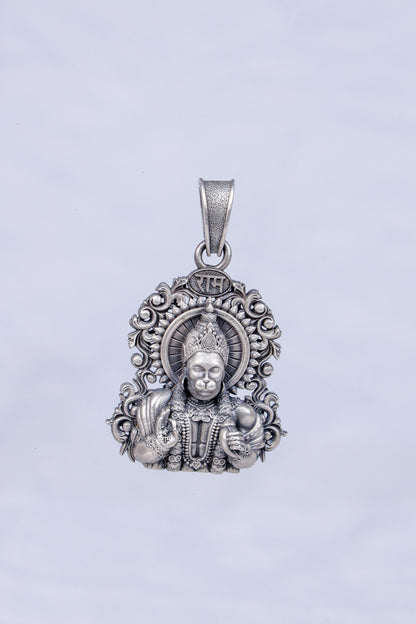 Divine Lord Hanuman Silver Pendant