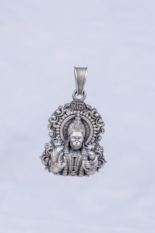 Divine Lord Hanuman Silver Pendant