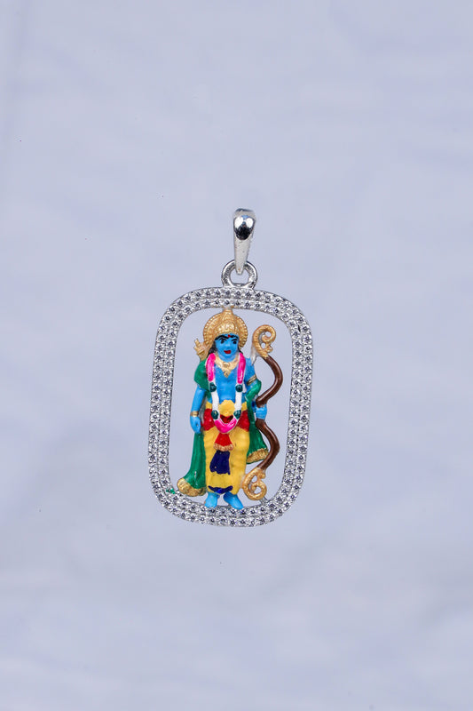 Sterling Silver Colorful Ram Ji Pendant