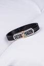 Hanuman Ji Black Strap Bracelet with CZ Detailing