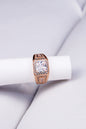 Royal Square-Cut CZ Rose Gold Men's Ring