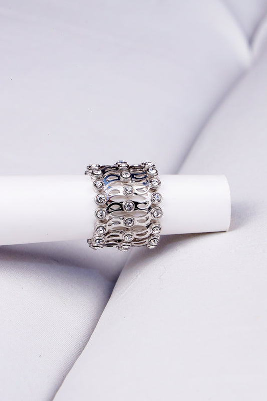 Sterling Silver Crystal Statement Ring