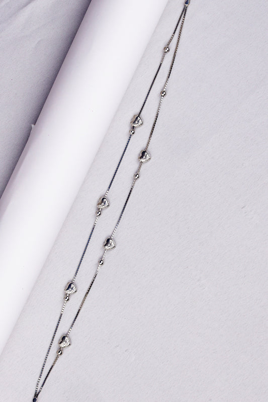 Elegant Silver Heart Anklet