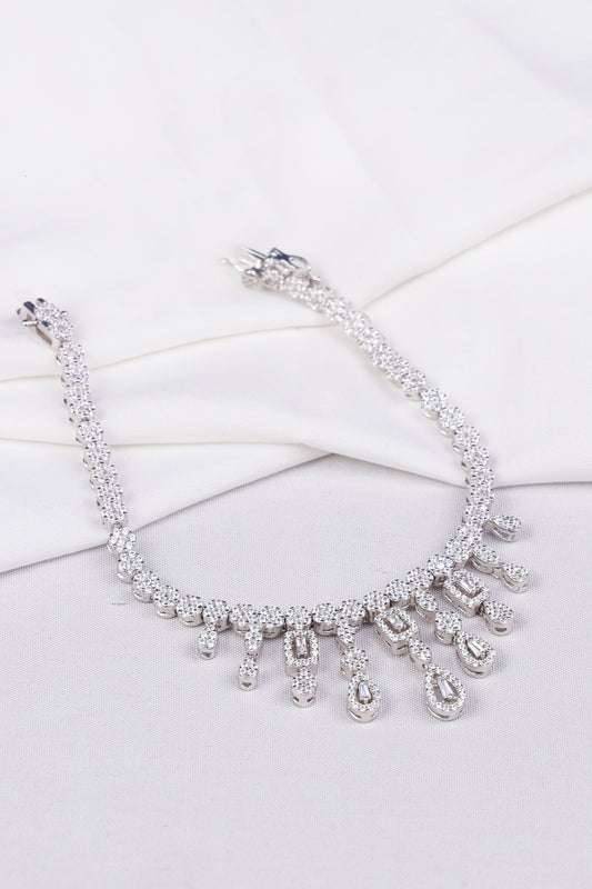 Sparkling Silver-Plated Crystal Bracelet