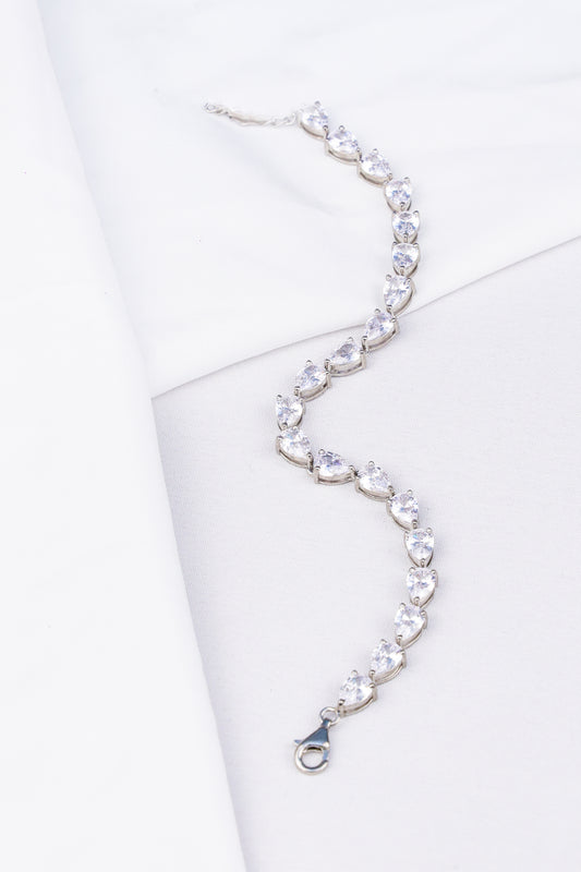 Elegant Silver-Plated Zircon Tennis Bracelet