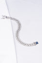Men’s Iced Cuban Link Bracelet – Silver Finish with Full Crystal Detailing