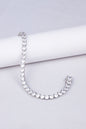 Elegant Silver Tennis Bracelet with Round-Cut Zircon Stones