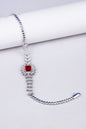 Silver-Plated Designer women's Bracelet with Red Stone