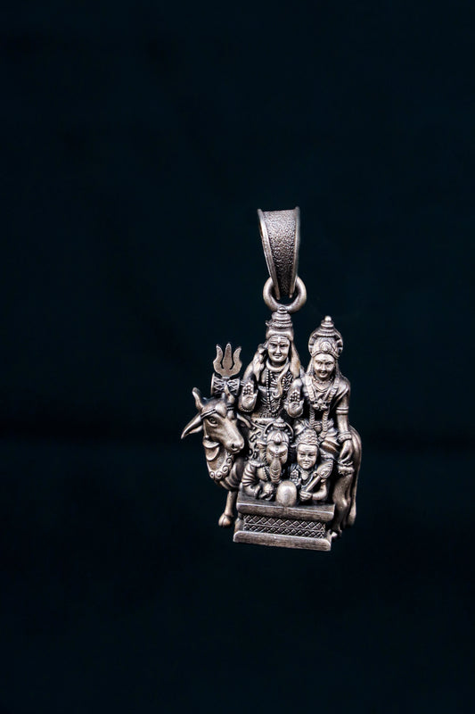 Silver Shiv Parvati Pendant