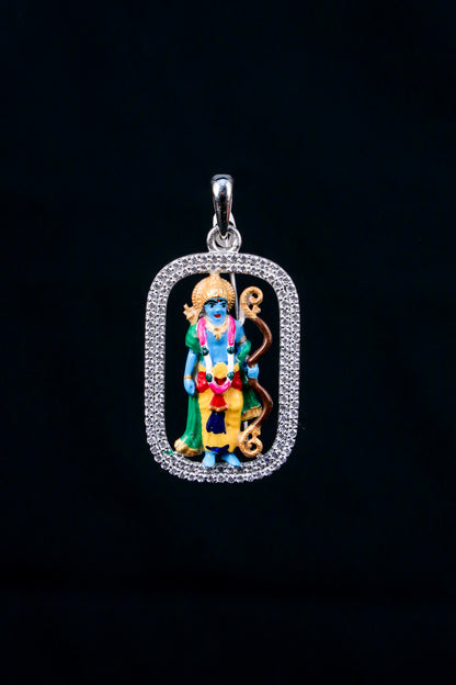 Sterling Silver Colorful Ram Ji Pendant