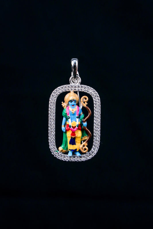 Sterling Silver Colorful Ram Ji Pendant
