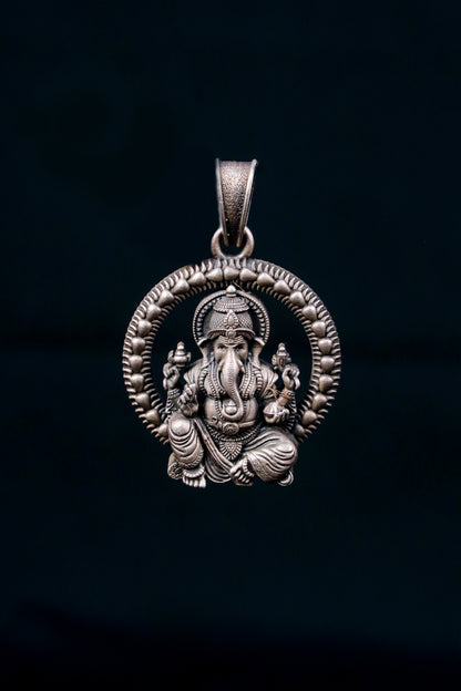 Divine Lord Ganesha Silver Pendant