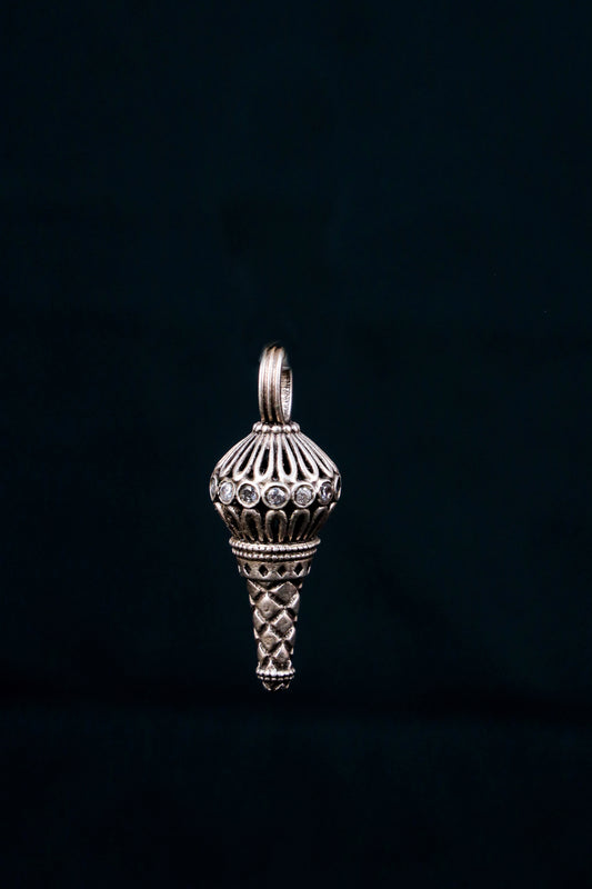 Hanuman’s Blessing – Silver Gada Pendant